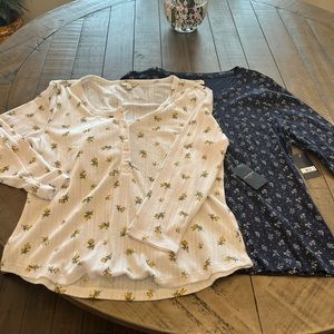NWT Lucky Brand Long Sleeve Tops x 2 (Size XL)